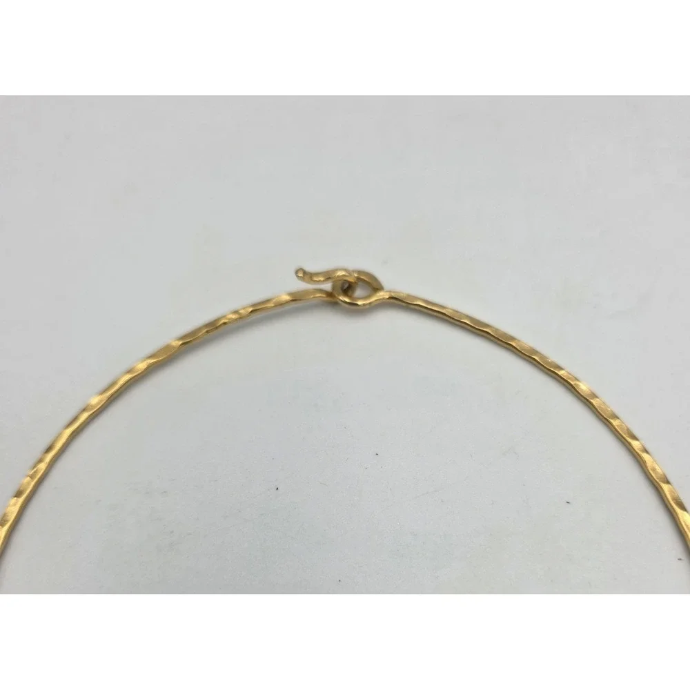 VTG 1970s Hammered Gold Tone Spiral Bib Collar Plate Necklace Runway Couture